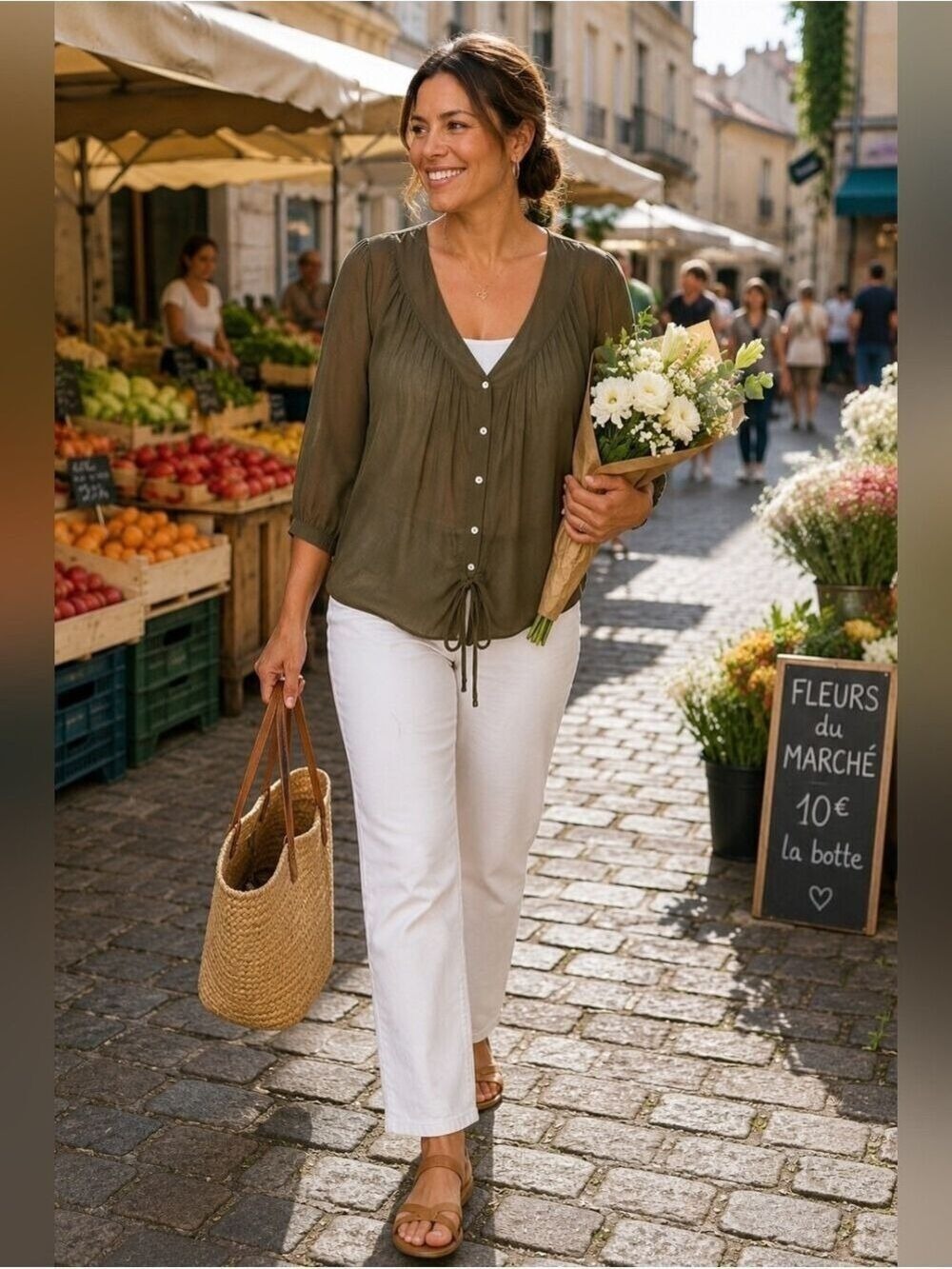 J.Crew Sheer Silk Blend Tie Front Blouse | Olive Quiet Luxury Office Chic Top 4 - Picture 4 of 9
